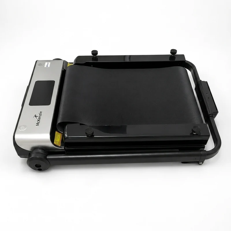 Z1 Pro foldable treadmill, folded angle view two